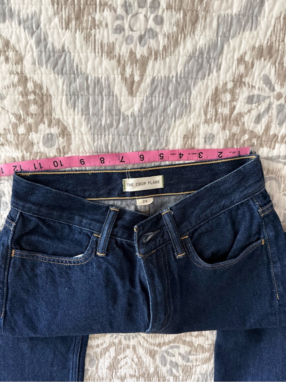 Women's Dark Blue Crop Flare Jeans AE 77